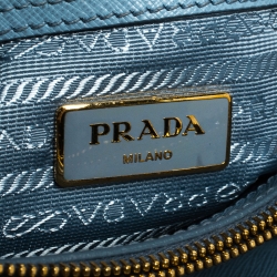 Pre Owned Prada Blue Saffiano Lux Leather Small Promenade Satchel