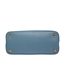 Pre Owned Prada Blue Saffiano Lux Leather Small Promenade Satchel