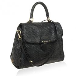 مملوكة مسبقًا Prada Limited Edition Madras Woven Flap Top Satchel