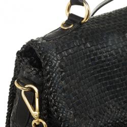 مملوكة مسبقًا Prada Limited Edition Madras Woven Flap Top Satchel