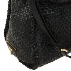 مملوكة مسبقًا Prada Limited Edition Madras Woven Flap Top Satchel