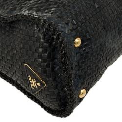 مملوكة مسبقًا Prada Limited Edition Madras Woven Flap Top Satchel