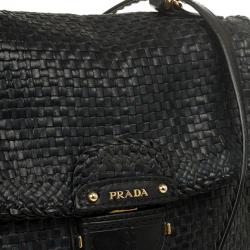 مملوكة مسبقًا Prada Limited Edition Madras Woven Flap Top Satchel
