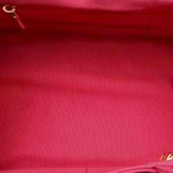 Pre Owned Prada Pink Canapa Canvas Satchel Bag