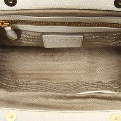 Pre Owned Prada Brown Raffia And Leather Frame Shoulder Bag