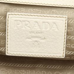 Pre Owned Prada Brown Raffia And Leather Frame Shoulder Bag