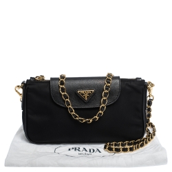 Pre Owned Prada Black Nylon and Leather Crossbody Bag