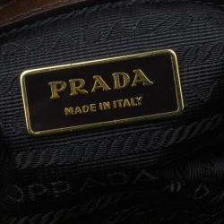 Pre Owned Prada Brown Animal Print Pony Hair Boston Bag
