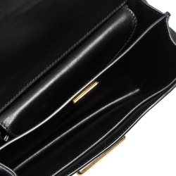 Pre Owned Prada Black Leather Cahier Flap Shoulder Bag