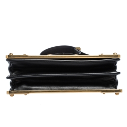 Pre Owned Prada Black Leather Cahier Flap Shoulder Bag