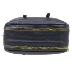 Pre Owned Prada Beige & Brown Ombre Glace Leather Zipper Satchel