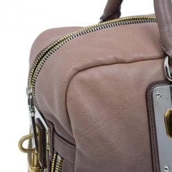 Pre Owned Prada Beige & Brown Ombre Glace Leather Zipper Satchel