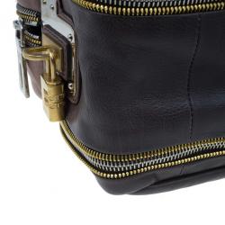 Pre Owned Prada Beige & Brown Ombre Glace Leather Zipper Satchel