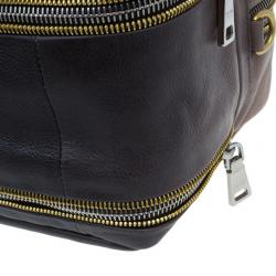 Pre Owned Prada Beige & Brown Ombre Glace Leather Zipper Satchel