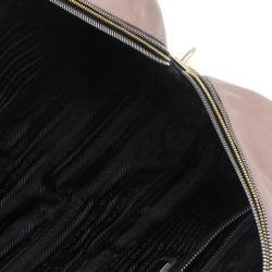 Pre Owned Prada Beige & Brown Ombre Glace Leather Zipper Satchel