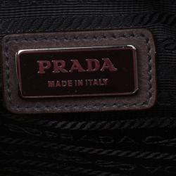 Pre Owned Prada Beige & Brown Ombre Glace Leather Zipper Satchel