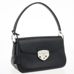 Pre Owned Prada Black Saffiano Leather Small Shoulder Bag  