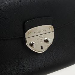 Pre Owned Prada Black Saffiano Leather Small Shoulder Bag  