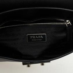 Pre Owned Prada Black Saffiano Leather Small Shoulder Bag  