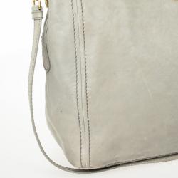 Pre Owned Prada Grey Leather Soft Top Handle Tote