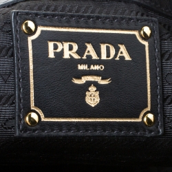 Pre Owned Prada Black Gathered Leather Satchel