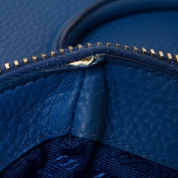 Pre Owned Prada Blue Vitello Daino Leather Satchel