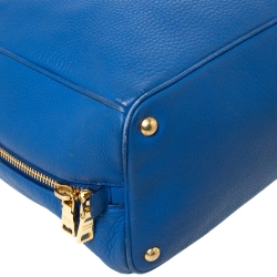 Pre Owned Prada Blue Vitello Daino Leather Satchel