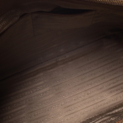 Pre Owned Prada Tan Saffiano Lux Leather Double Zip Executive Tote