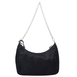 Pre Owned Prada Black Nylon Re-Edition 2005 Shoulder Bag