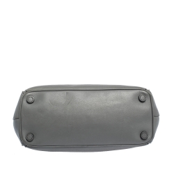 Pre Owned Prada Grey Stitched City Leather Double Zip Tote