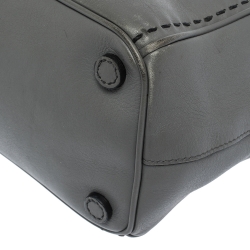 Pre Owned Prada Grey Stitched City Leather Double Zip Tote