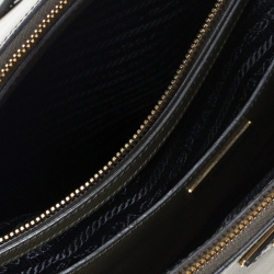 Pre Owned Prada Khaki Green Saffiano Lux Leather Medium Galleria Double Zip Tote