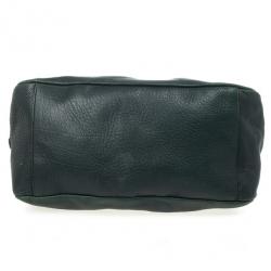 مملوكة مسبقًا Prada Dark Green Leather Logo Detail Top Handle Bag