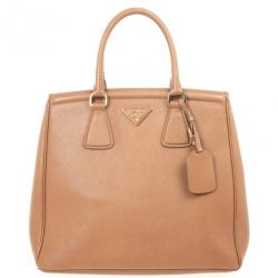 Pre Owned Prada Caramel Saffiano Tote