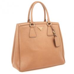 Pre Owned Prada Caramel Saffiano Tote