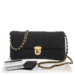 Pre Owned Prada Black Nylon Flap Shoulder Bag