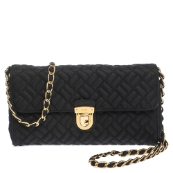 Pre Owned Prada Black Nylon Flap Shoulder Bag