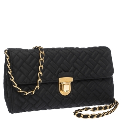 Pre Owned Prada Black Nylon Flap Shoulder Bag