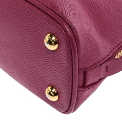 Pre Owned Prada Fuchsia Saffiano Lux Leather Mini Promenade Crossbody Bag