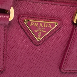 Pre Owned Prada Fuchsia Saffiano Lux Leather Mini Promenade Crossbody Bag
