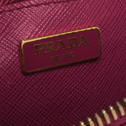 Pre Owned Prada Fuchsia Saffiano Lux Leather Mini Promenade Crossbody Bag