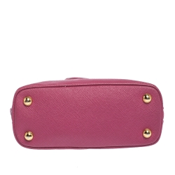 Pre Owned Prada Fuchsia Saffiano Lux Leather Mini Promenade Crossbody Bag