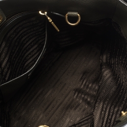 Pre Owned Prada Militare Green Daino Leather Sacca 2 Manici Tote