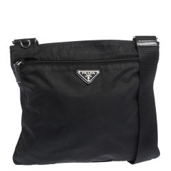 Prada Black Nylon Messenger Bag