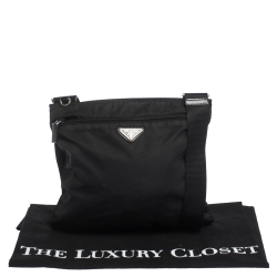 Prada Black Nylon Messenger Bag