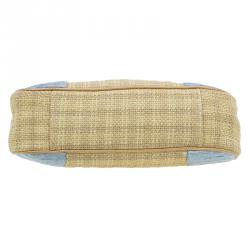 Pre Owned Prada Beige Python Stitched Paglia Twist Shoulder Bag