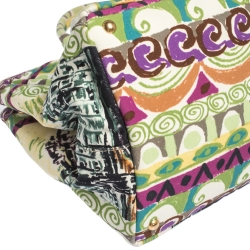 Prada Multicolor Printed Canapa Canvas Convertible Tote     