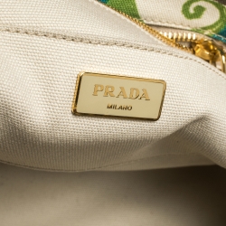 Prada Multicolor Printed Canapa Canvas Convertible Tote     