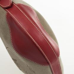 مملوكة مسبقًا Prada Red Trim Logo Jacquard Hobo Bag