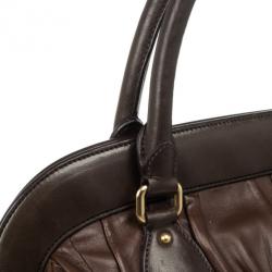 Pre Owned Prada Brown Leather Gaufre Bag
